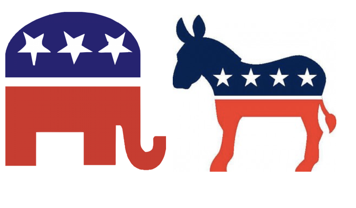 Image of Republican Elephant and Democratic Donkey